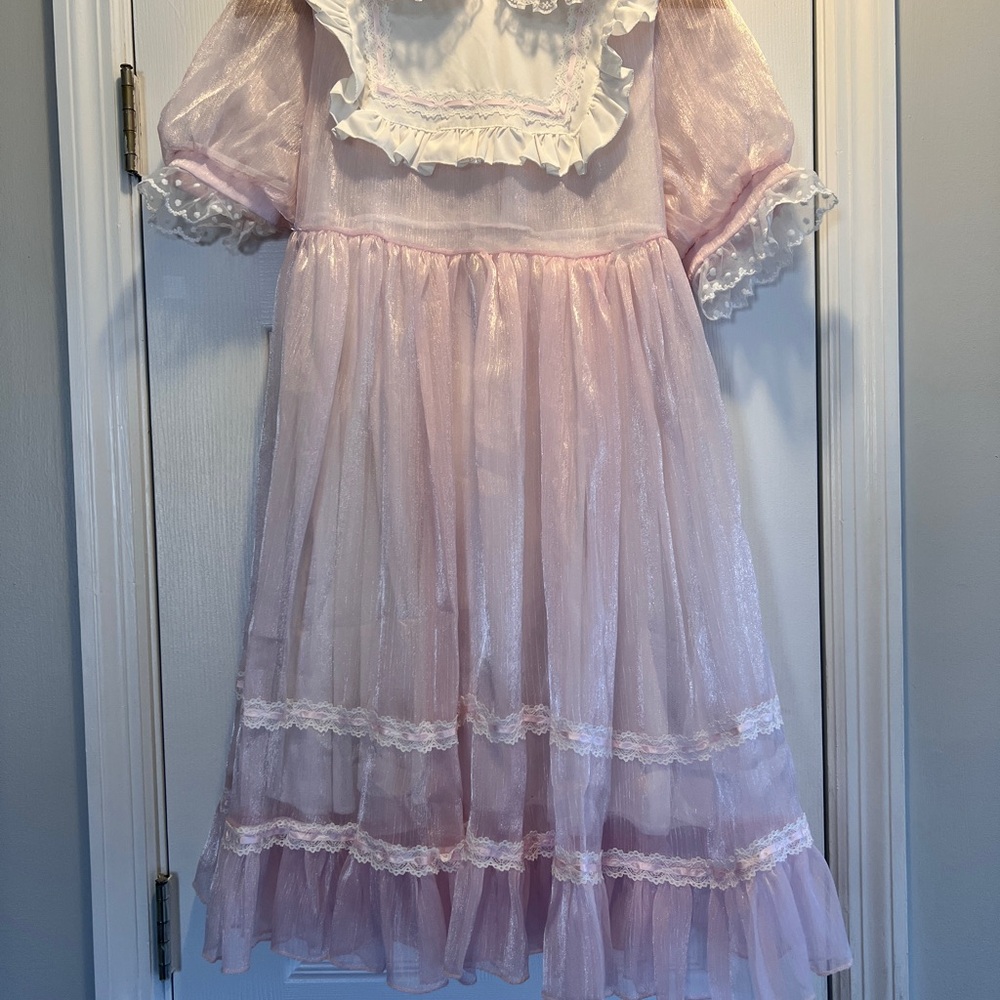 Pink Sheer Ruffled Dress - Picture 3 of 9